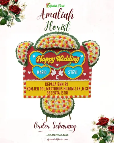 Karangan Papan Bunga Pernikahan di Sibetan